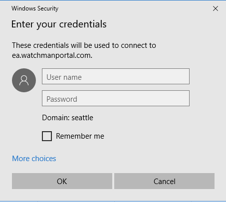 Enter Credentials