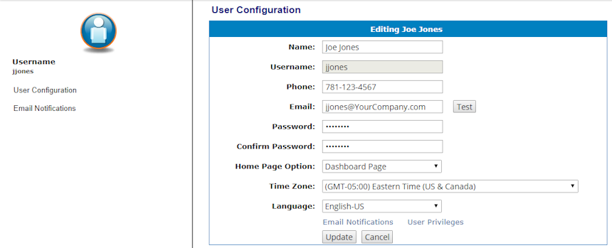 User Configuration